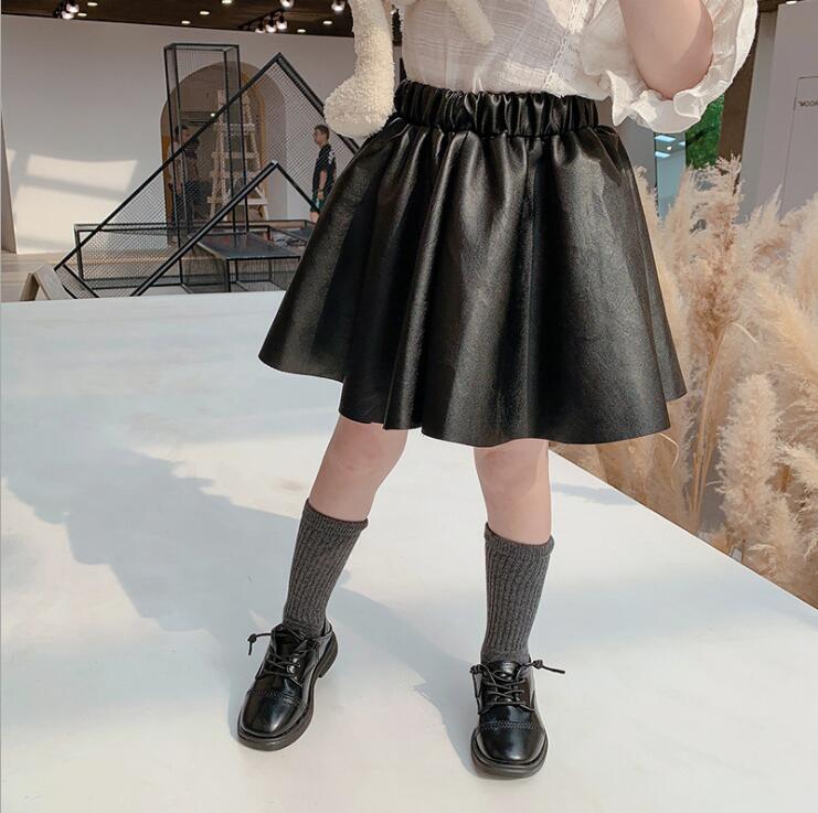 girls leather skirt autumn girls skirt 2-7t F684: Default Title