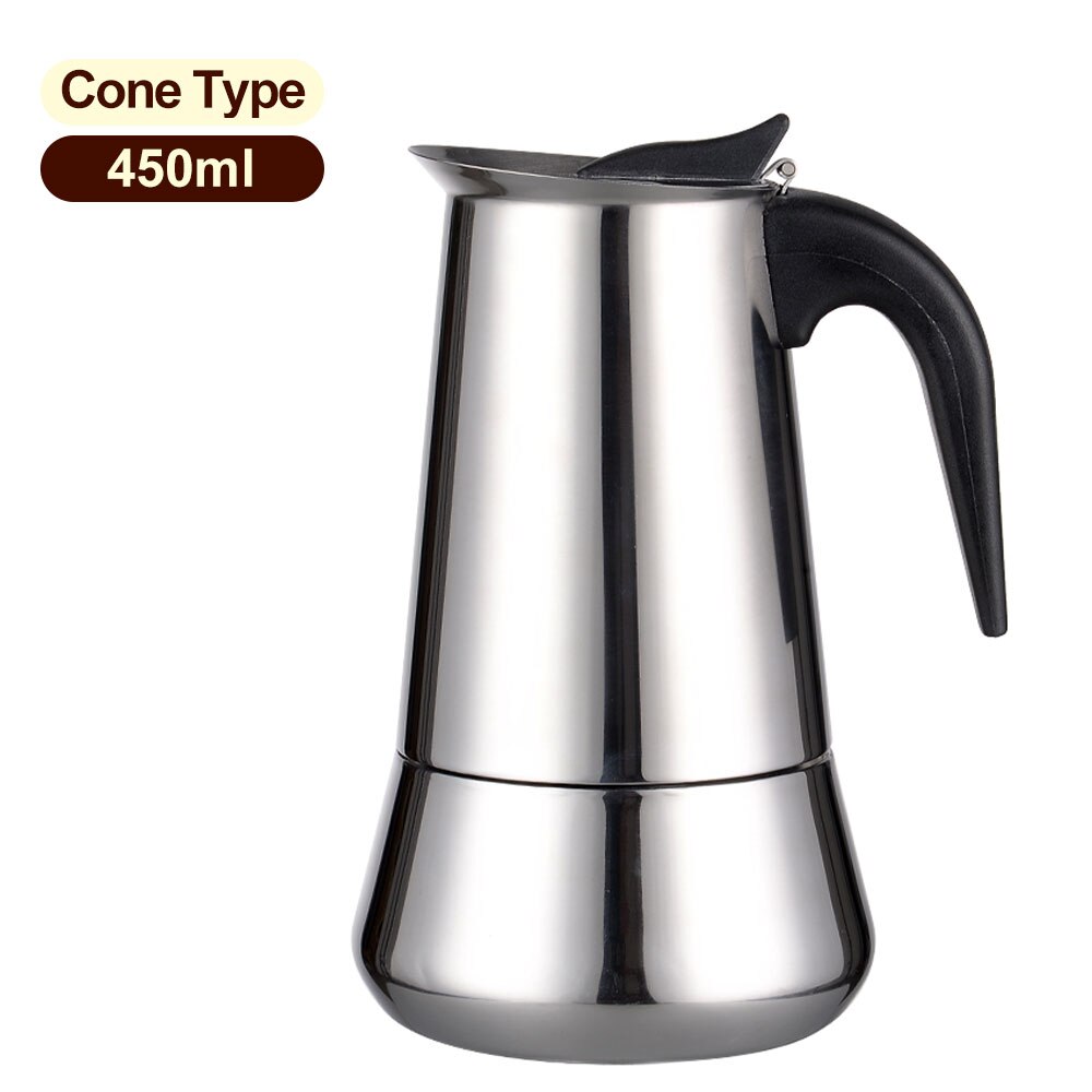 Cafetera de café expreso, cafetera de Moka, cafetera de café expreso, cafetera Latte: Gris claro