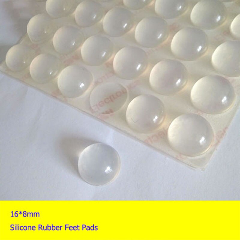 16pcs 16mm*8mm transparent self adhesive soft anti slip bumpers silicone rubber feet pads great silica gel shock absorber