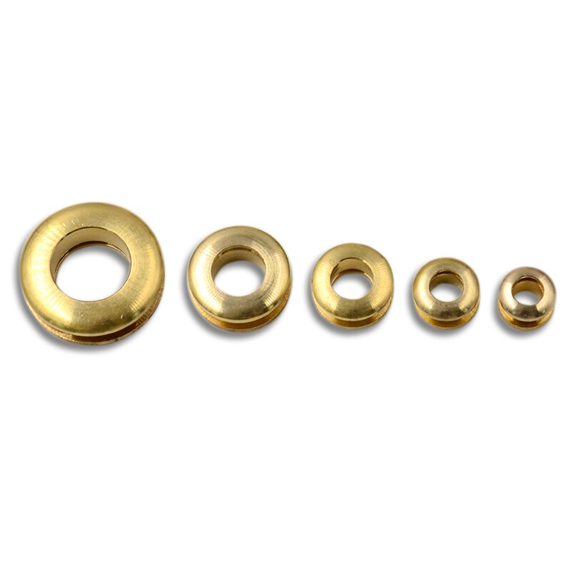 2 stuks Massief Messing Arc Oogje wasmachine grommets Stud Klinknagel Schroef Terug voor Handgemaakte DIY Lederen Tas Kledingstuk Accessoires 10 12 15mm