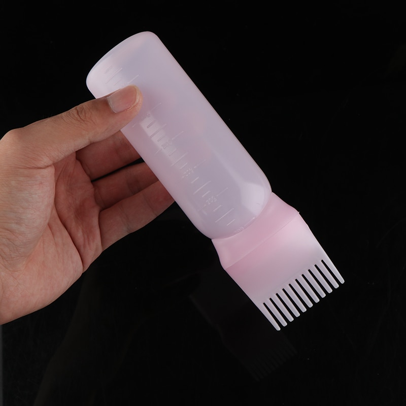 Botella de champú para teñir, bote aplicador de aceite para tinte de cabello, herramientas de estilismo, botellas de cepillo aplicador para tinte de cabello