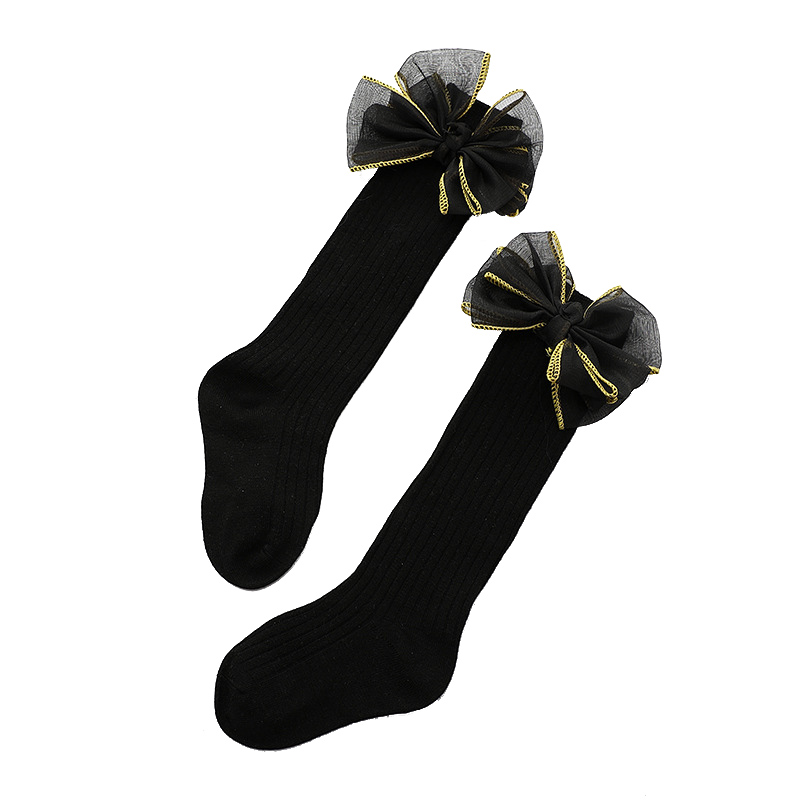 Baby Knee High Socks for Girls Lace Big Bow Socks Soft Cotton Autumn Winter Kids Long Socks