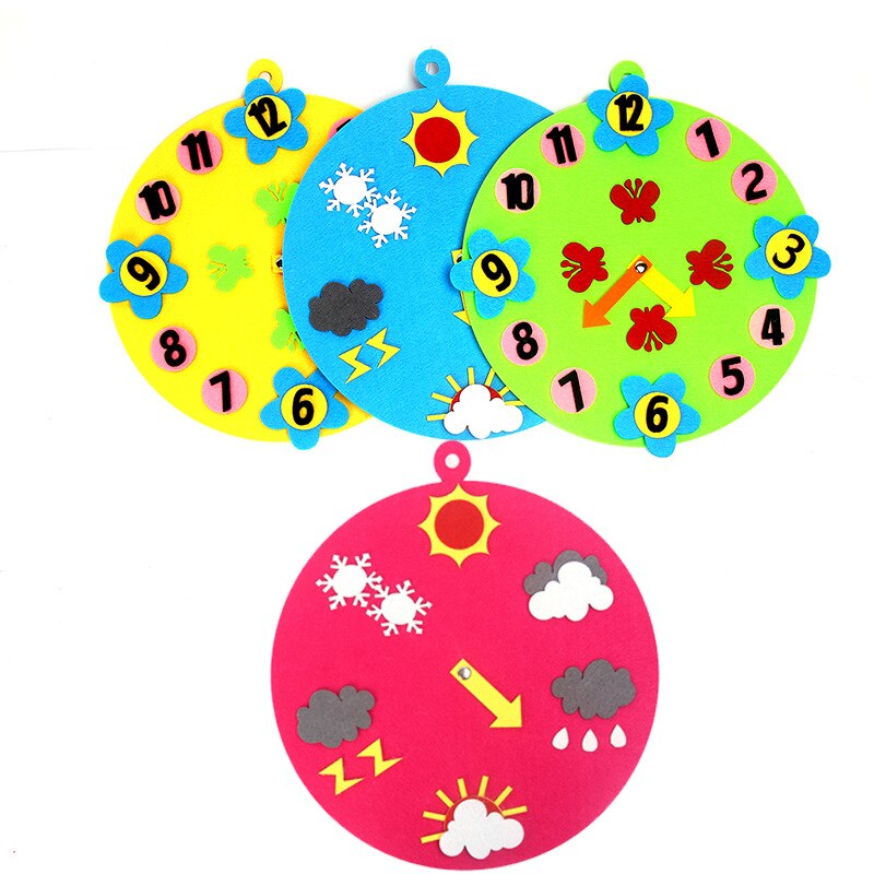 Prévisions météorologiques de la maternelle, horloge météo, pas de tissage, Puzzle, éducation précoce, Kit d'artisanat, bricolage