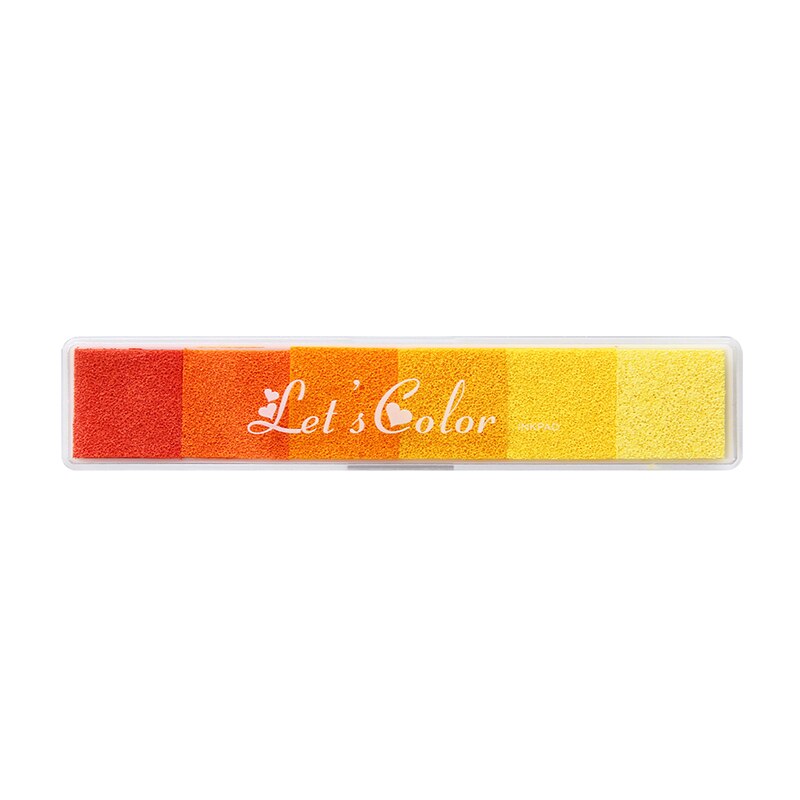 6 farben Bar Stempelkissen Regenbogen Farbverlauf Tinte Pad für Stempel Druck DIY Handgemachten Tagebuch Tagebuch Dekoration Büro Schule 6333: Orange