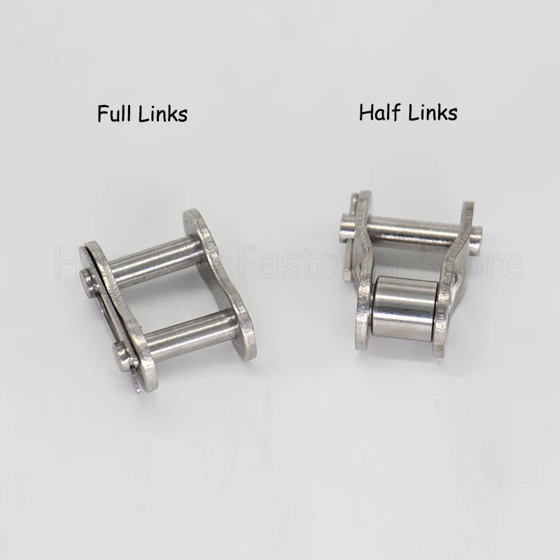 Single Row Full/Half Buckle Roller Chain Connector 304 Stainless Steel Industrial Chain Join Buckle 04C/05B/06B/08B/10A/12A/16A