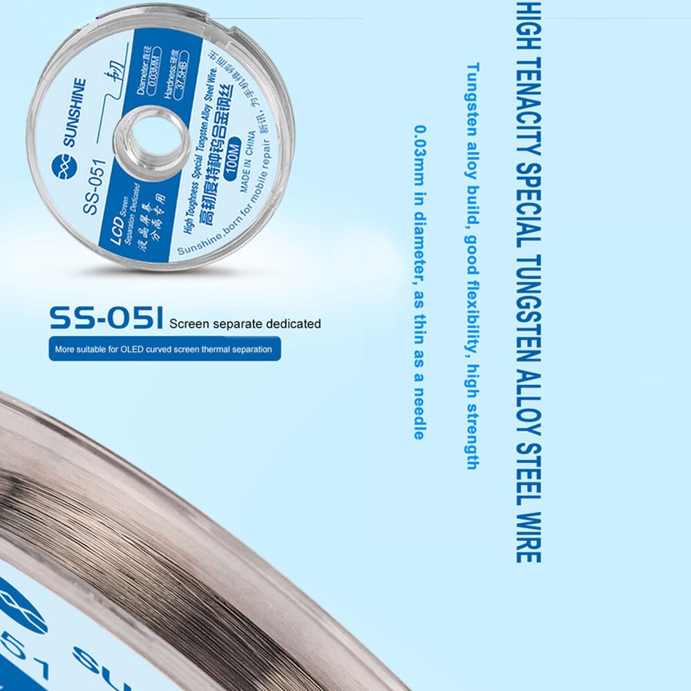 Sunshine SS-051 High Toughness Special Tungsten Alloy Steel Separating Wire Cutting Line For Phone Screen Refurbish Repair Tools