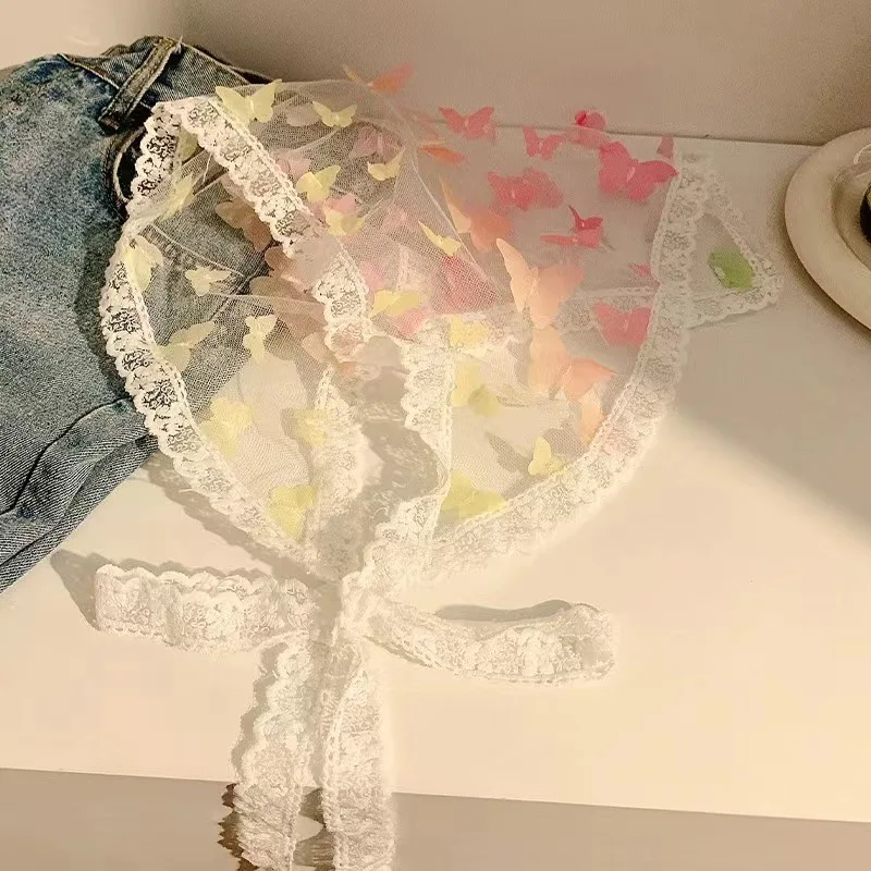Retro Kant Bandana Hoofdband Print Haar Sjaal Bohemen Driehoek Hoofddoek Witte Haarbanden voor Dames Meisje Mode Zoete Hoofddoek: Rood