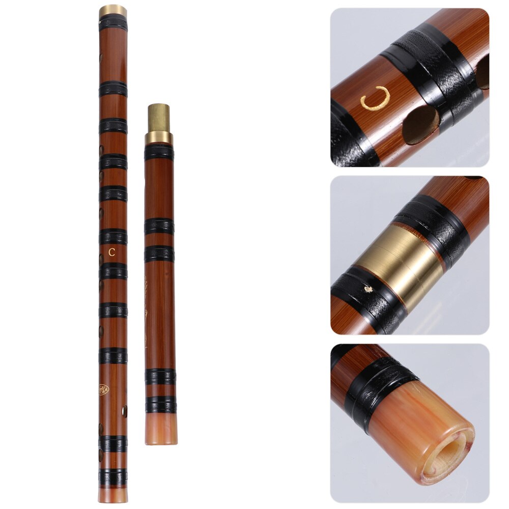 1 Set Bamboo Flute Detachable Flute Traditional Musical Instrument (Key)