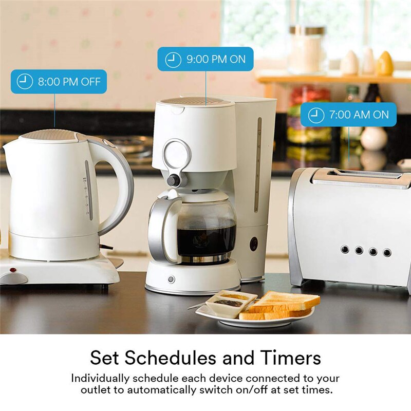 Zigbee Smart Power Strip 10A UK Smart Power Bar Multiple Outlet Extension Cord with 2 USB and 4 AC Plugs by Tuya