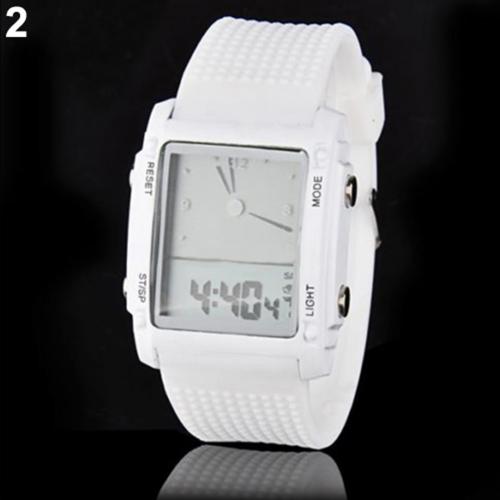 Mode Vrouwen Mannen Horloge Digitale Led Chronograph Quartz Sport Polshorloge Casual Unisex Digitale Horloge Sport Horloge Mannelijke Vro: WHITE