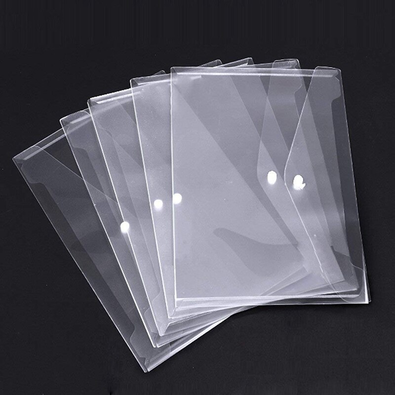Poly Envelope Folder with Snap Button Closure, Premium Clear Plastic Envelopes,30 Pcs Waterproof Transparent Project Env