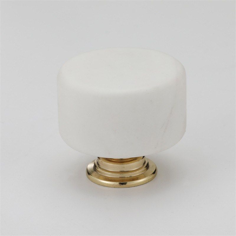 1pc Cylinder Cabinet Wardrobe Door Handle Drawer Aluminum Alloy Artificial Marble Handle: 4XL / Silver
