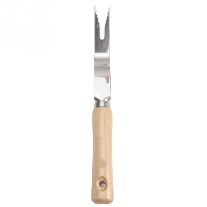 Outils à main de jardin fourche de désherbage manuelle poignée en bois jardin transplantation creuser un outil de désherbage de sol en vrac