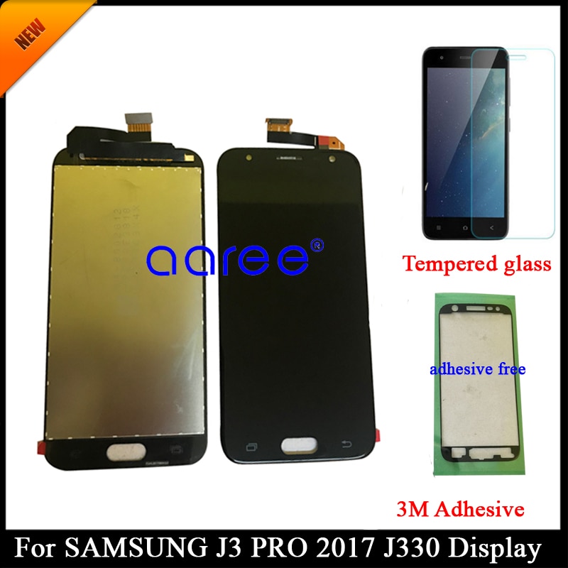 Ensemble écran tactile LCD, adhésif, 100% testé, pour Samsung J3 J330 J330F J330, pas pour J327