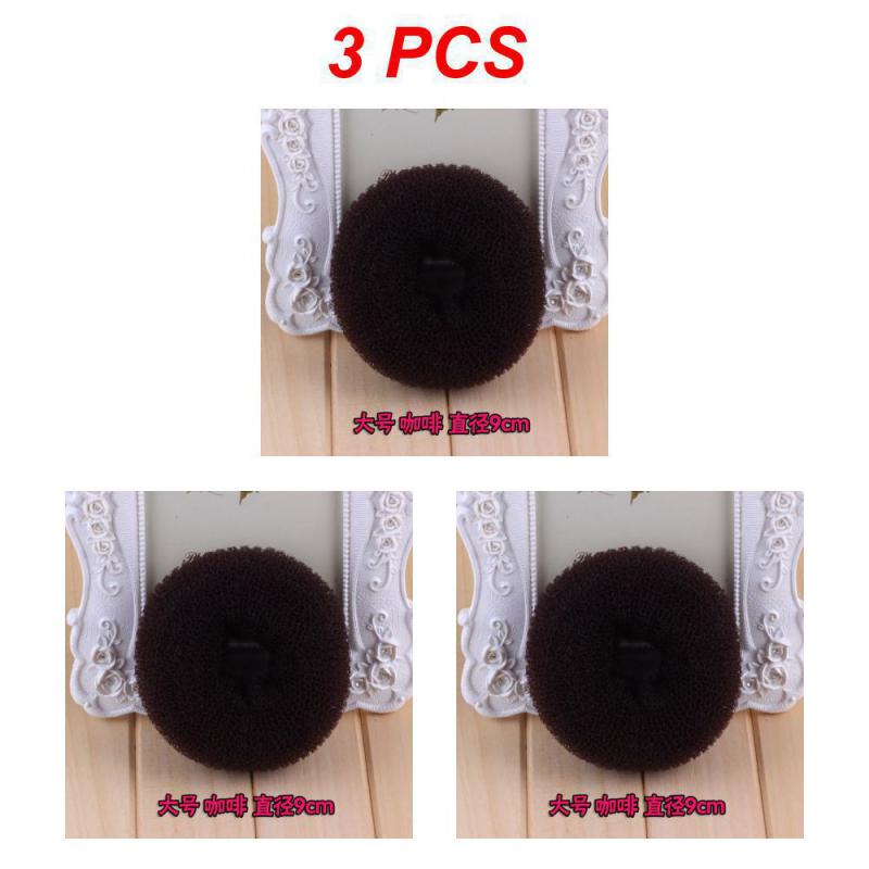 Bolsa para hacer moños para el cabello para mujer, accesorios para el cabello, horquilla, trenzas de estilismo, color negro, marrón y marfil, 1/3/5 piezas M: Caqui oscuro