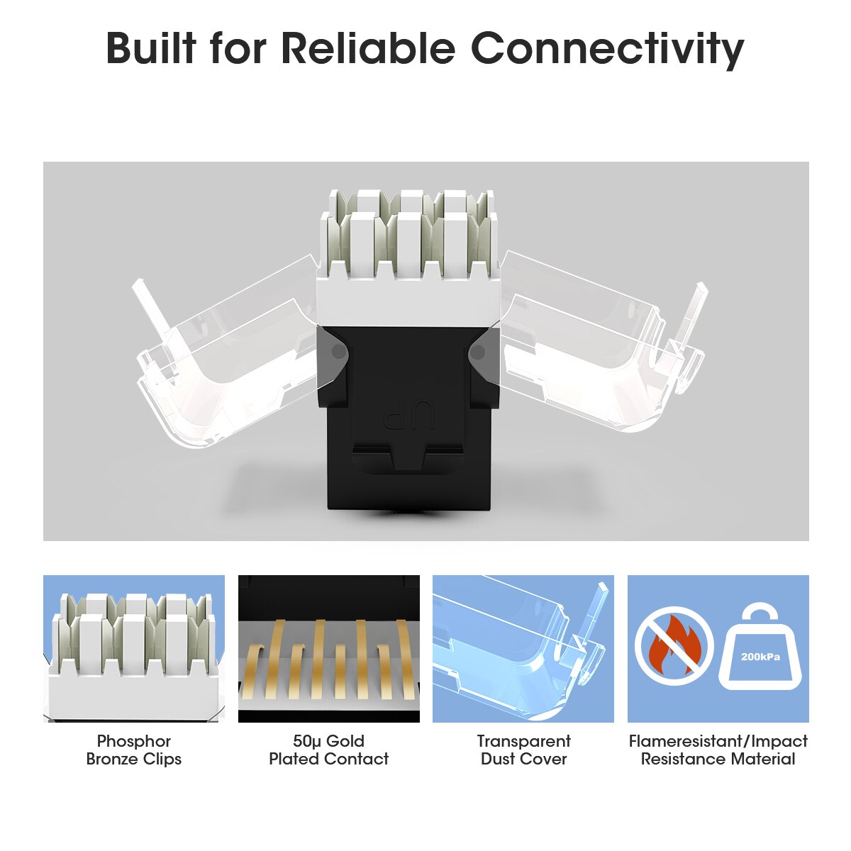 Cat7 Ethernet Connector CAT6/CAT5e RJ45 Modular Ethernet Cable Head Plug Gold-plated Cat 7 Shield Network Connector for Lan Cabl