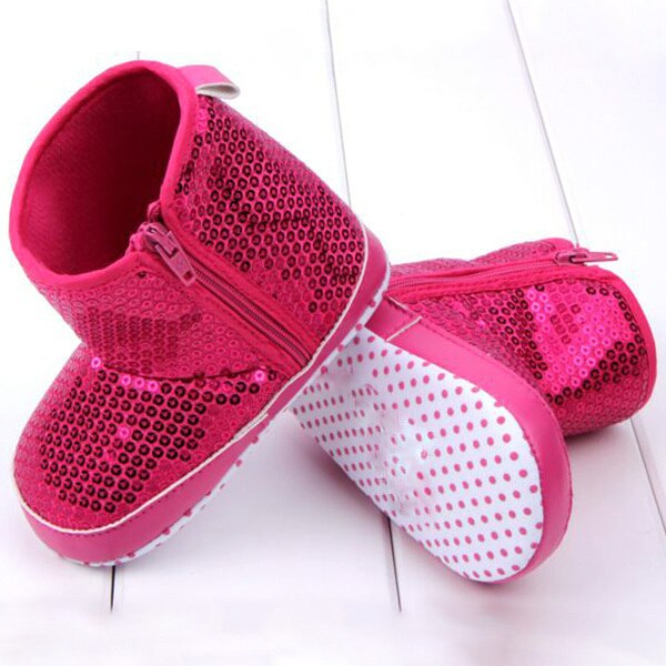 Winter Baby Girls Sequin High Boots Soft Bottom Anti Slip Toddler Shoes