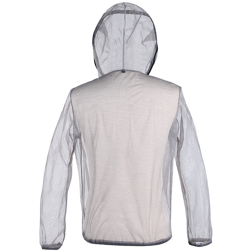 Outdoor Ultralight Mesh Hooded Bug Jacket Anti-mosquito See Through Protective Mesh Shirt Insect Shield for Camping Fishing