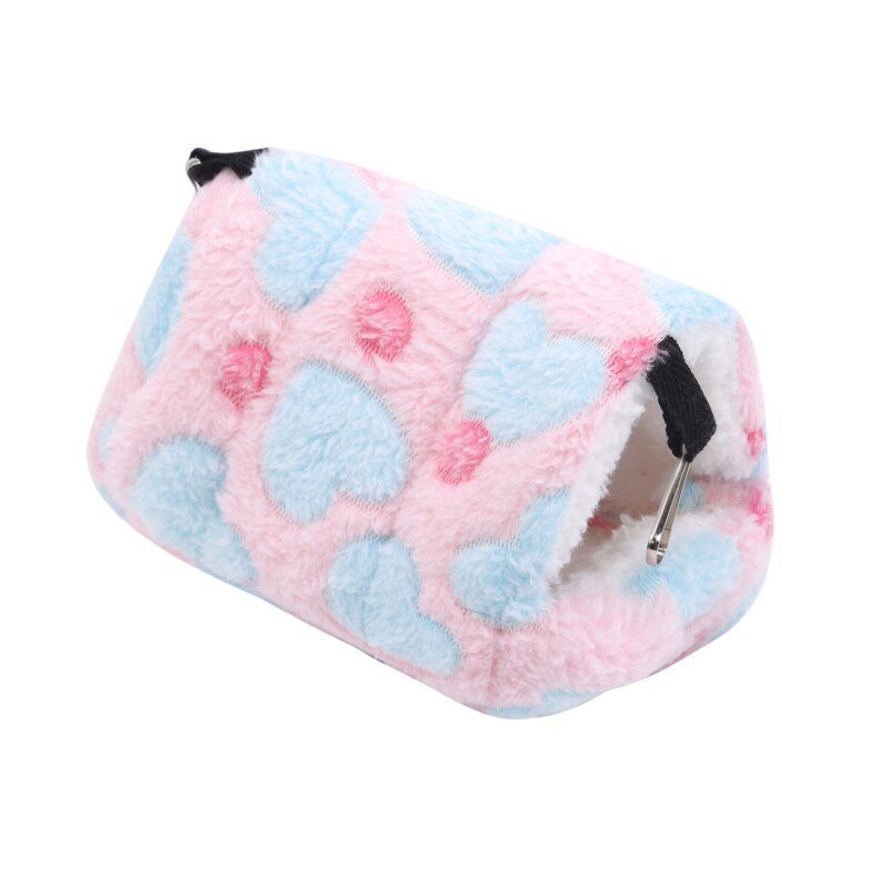 Small Animal Pets Cages Winter Spring Hamster Guinea Pig Squirrel Keep Warm Nest Soft Comfortable Sleepping Bed Hammock Tent: pink