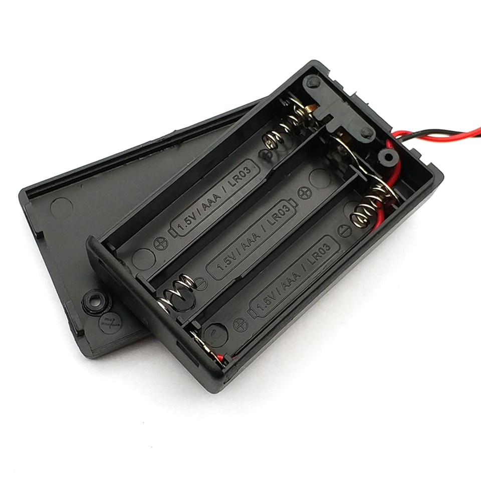 1Pcs AAA Battery Holder Case Box With Leads With ON/OFF Switch Cover 2 3 4 Slot Standard Battery Container