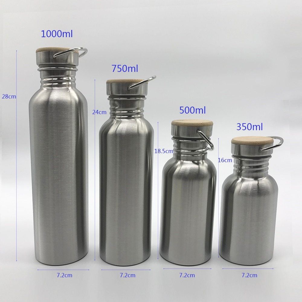 Draagbare Roestvrij Staal Water Fles Met Handvat 1000Ml/500Ml/350Ml Sport Kolven Reizen Fietsen Wandelen camping Fles Bpa Gratis