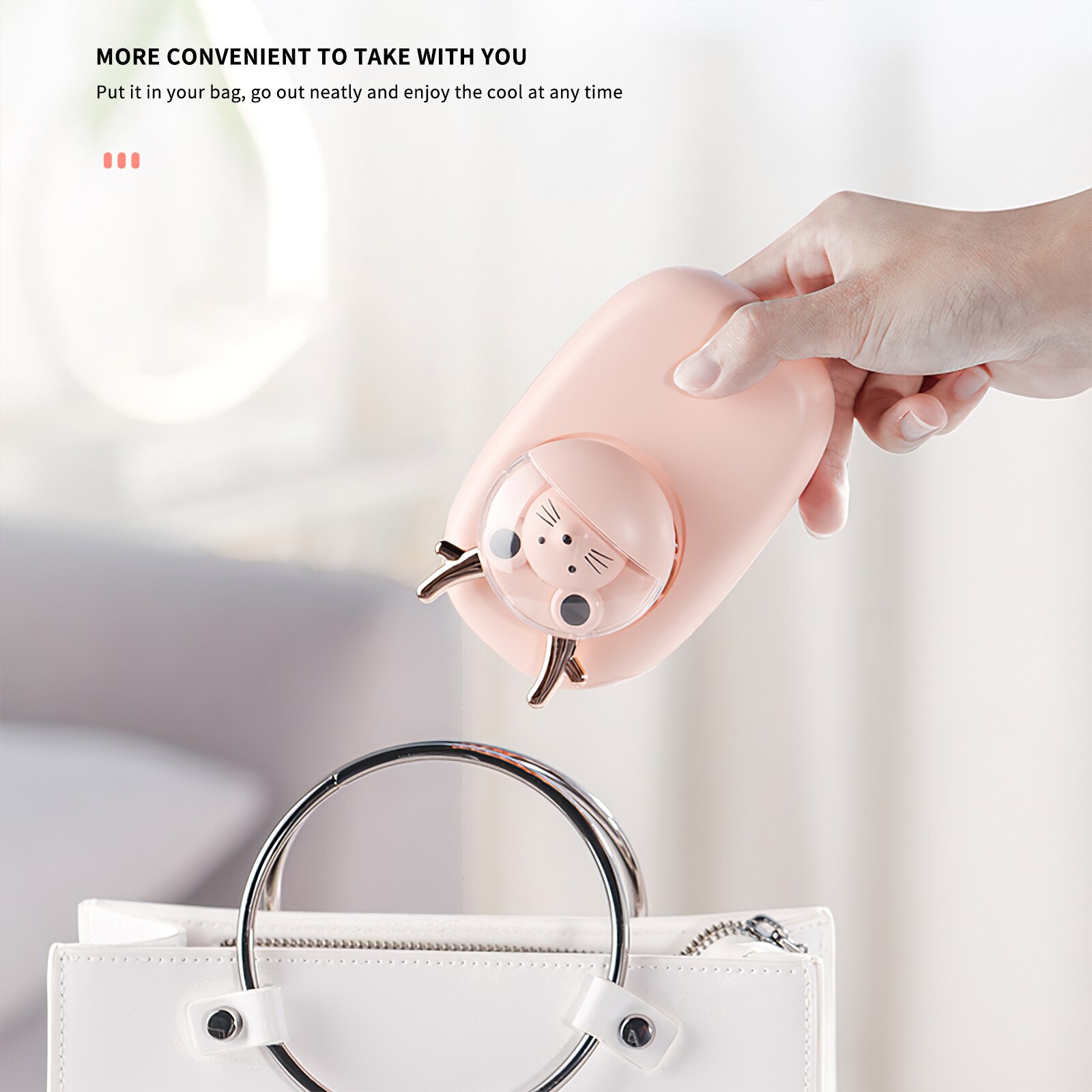 USB Mini Handheld Neck Fan Ari Cooler 3-Speed Indoor And Outdoor Travel Electric Cooling Fan Portable