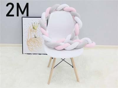 1PC 1M/2,2 M/3M/Neugeborenen Bett Stoßstange Lange Verknotet 4 flechten Kissen Baby bett Stoßstange Knoten Krippe Kleinkind Zimmer Dekor Baby Zimmer Dekor: 2