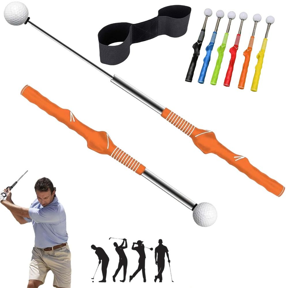 Retractable Golf Swing Training Aid With Click Feedback Strength&Tempo Training Golf Grip Trainer Portable Golf Alignment Sticks