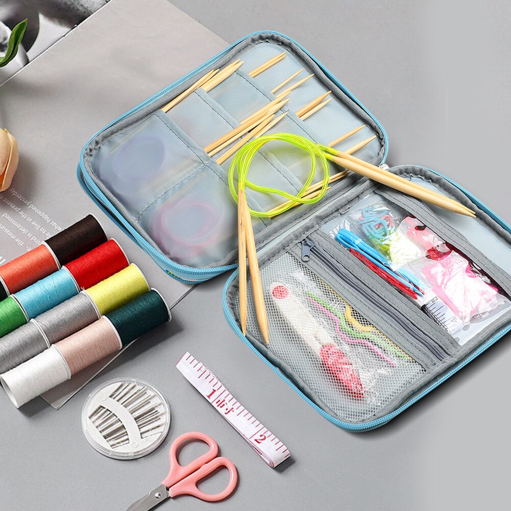 Crochet aiguille Crochet accessoires avec étui utile complet outils de tricot Kit d'approvisionnement fournitures aiguilles Crochet bricolage Kit de tricot