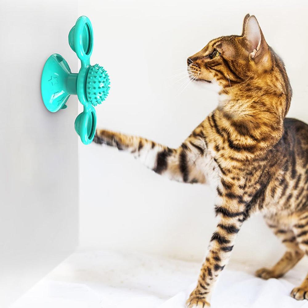 juguete interactivo para mascotas, rompecabezas para gatos, entrenamiento giratorio, molino de bolas giratorio, juguetes para gatos, juegos para gatos, suministros para gatos, molino de viento