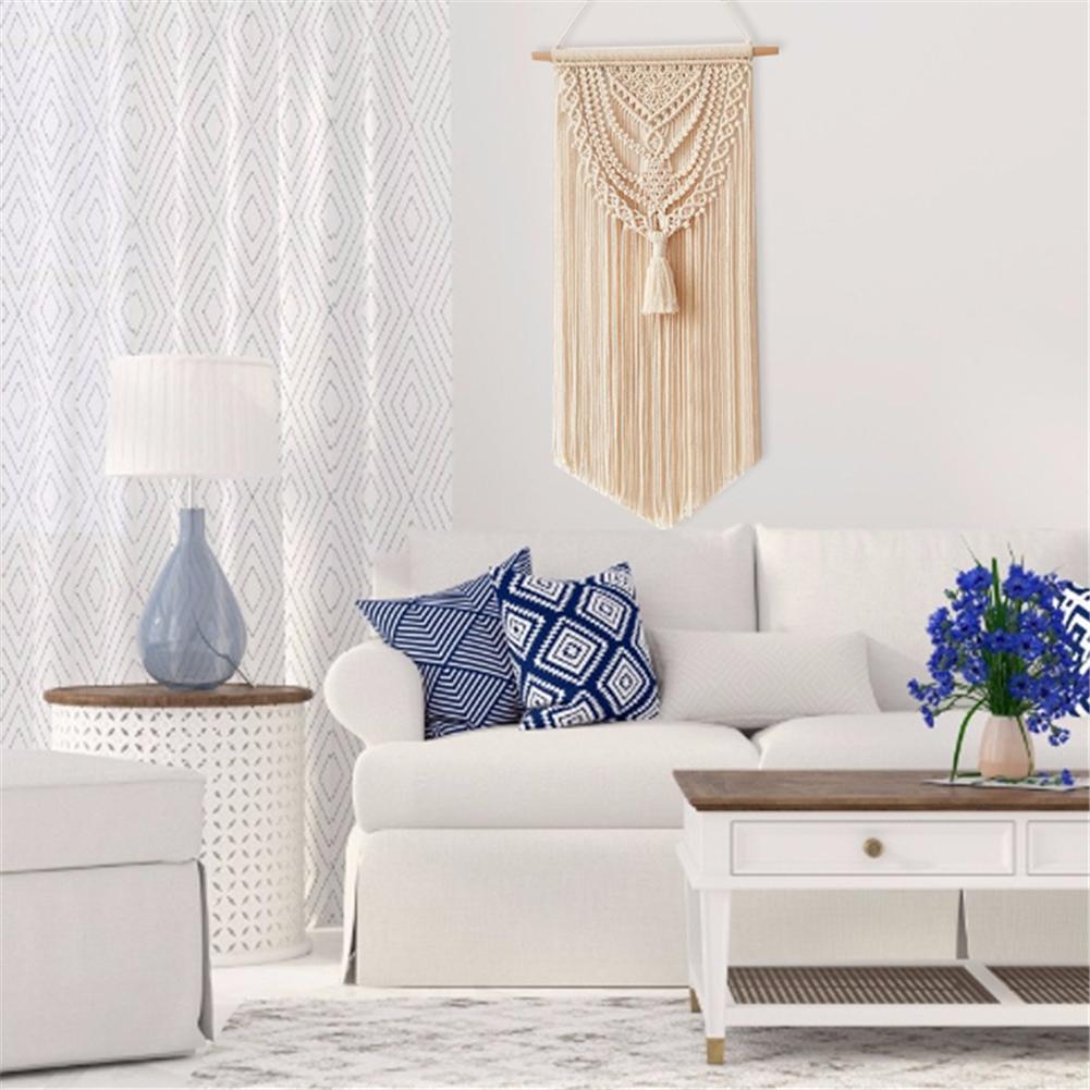 Vegg makrame elegant bohem bomull tau vevd billedvev hjem vegg bryllup rom dekorasjon makrame veggheng