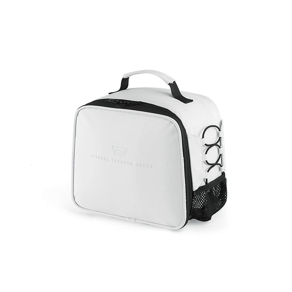 Reizen Pu Aluminiumfolie Koeler Grote Geïsoleerde Zak Voedsel Waterdichte Tas Kinderen Lunch Box Volwassen Ijs Zak: White