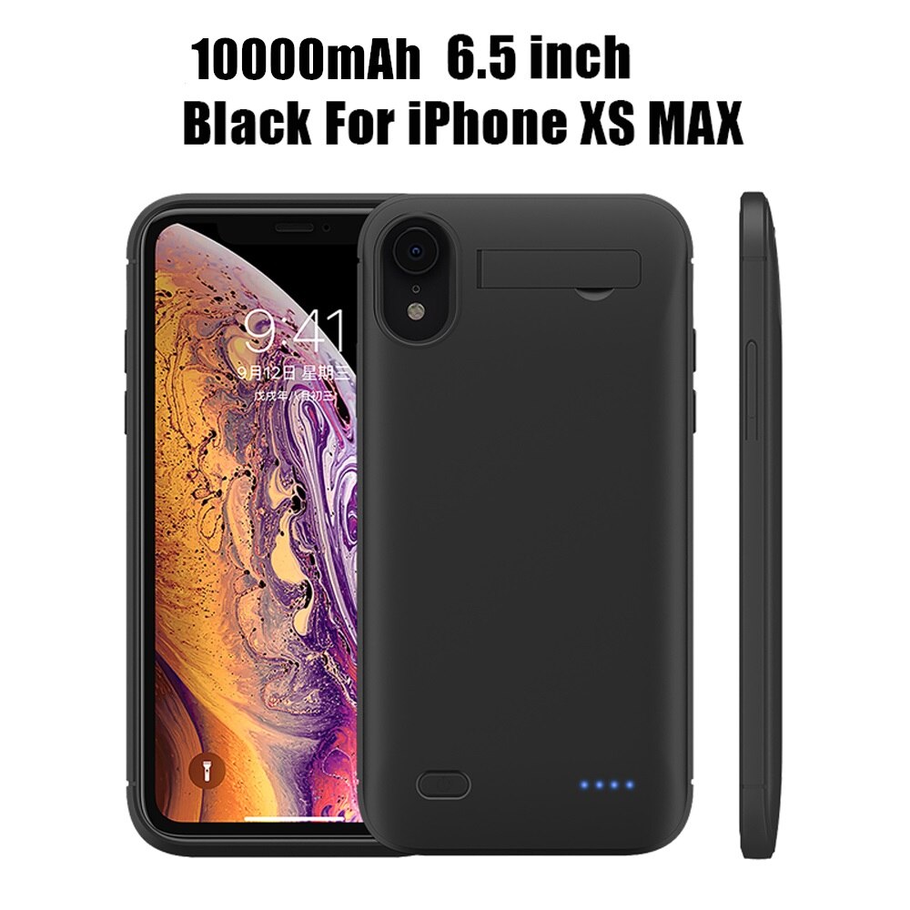 10000mAh Battery Charger Case For iPhone 6 6S 7 8 Plus 11 Pro Max Charging Case For iPhone X S Max Portable Power Bank Charger: Black For i XS MAX