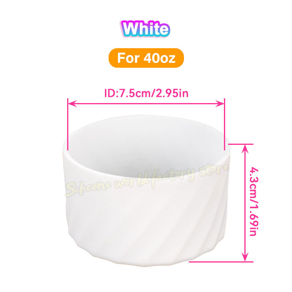 SW 40oz/30oz Silicone Cup Bottom Cover for Stanley Adventure Quencher Tumbler for IceFlow Flip Straw Water Bottle Sleeve 7.5/7CM: Clear