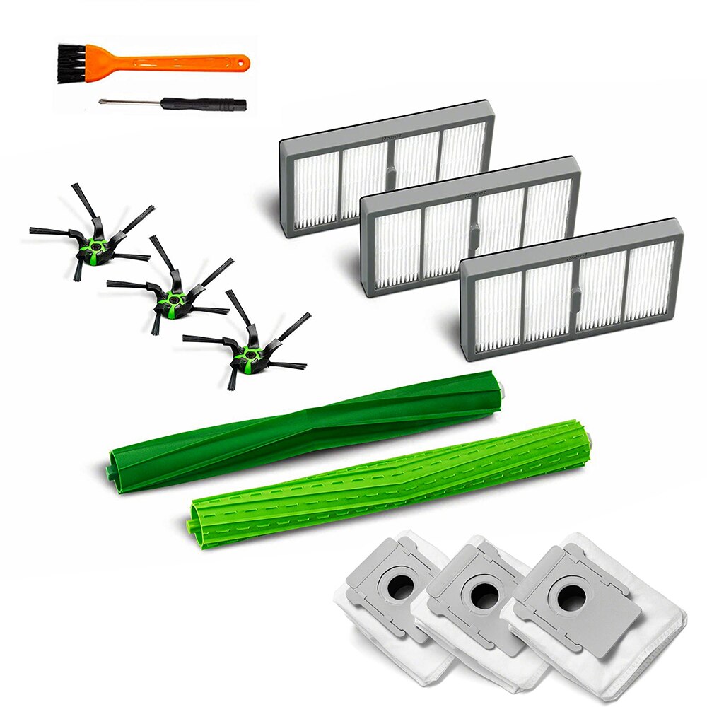 Roller brushes Parts for iRobot Roomba s9 (9150) s9+ s9 Plus (9550) s Series Robot Cleaner Side Brush Filter Dirt Disposal Bags: 8