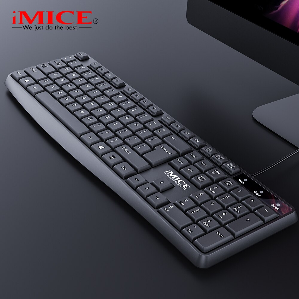 iMice Wired keyboard and mouse set for home office 104 key plug and play