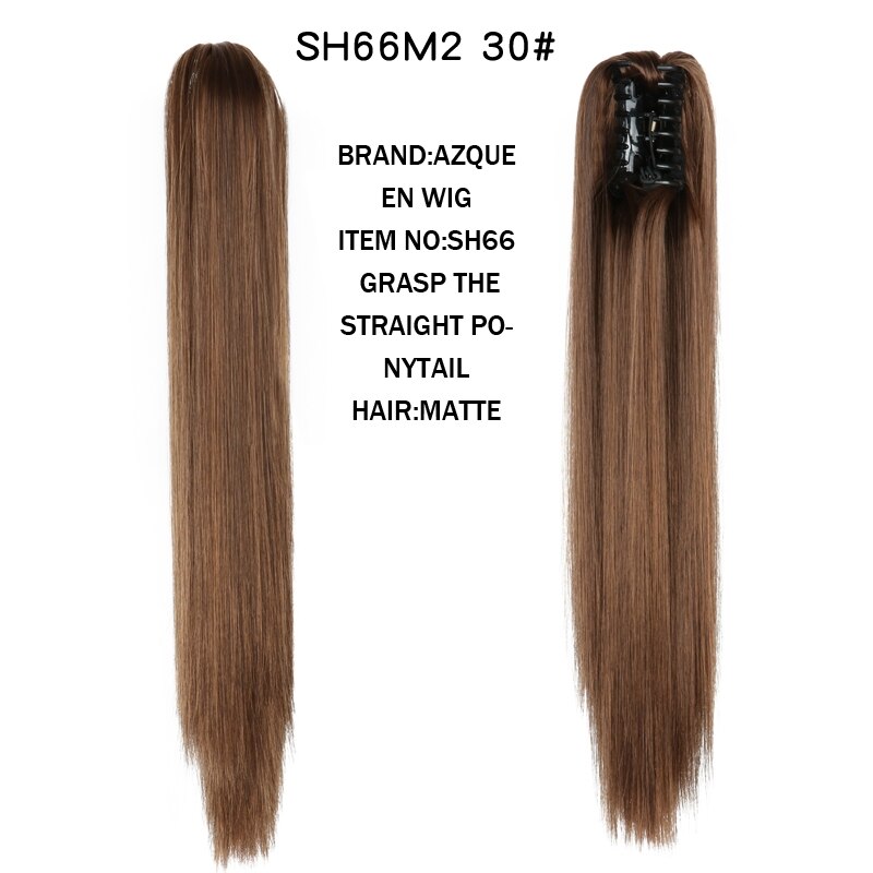 Azqueen Synthetische 22 "Lange Rechte Haar Klauw Paardenstaart False Haar Op Klauw Clip Staart Huis Paardenstaart Staart Haar: SH66M2 30
