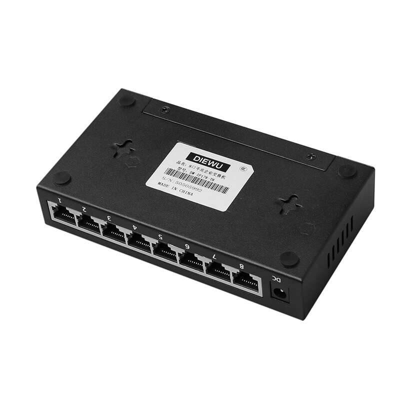 Netwerk Switch 10/100/1000 Mbps 8 Poort RJ45 HUB Gigabit Ethernet LAN Extension Adapter met Black Metal shell EU US Plug