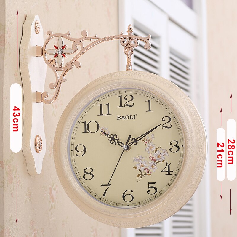 Reloj de pared grande de doble cara, reloj de pared Vintage, mecanismo de relojes digitales, moderno, accesorios de decoración del hogar