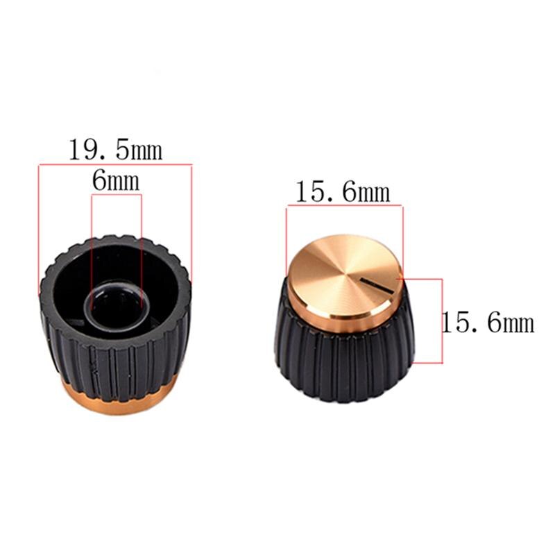 5pcs Replacement ABS Black Bottom Gold Cap Guitar AMP Amplifier Knobs Push On Knobs for Guitar Marshall Accessories
