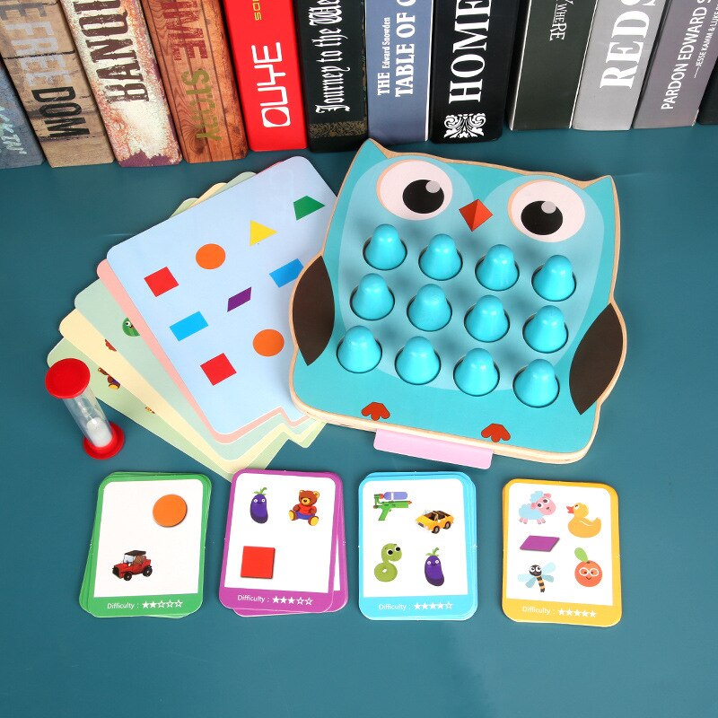 Two-in-one Memory Detective Game Memory Chess Wooden Children's Puzzle Toy Memory Hand-eye Training Puzzle Toy