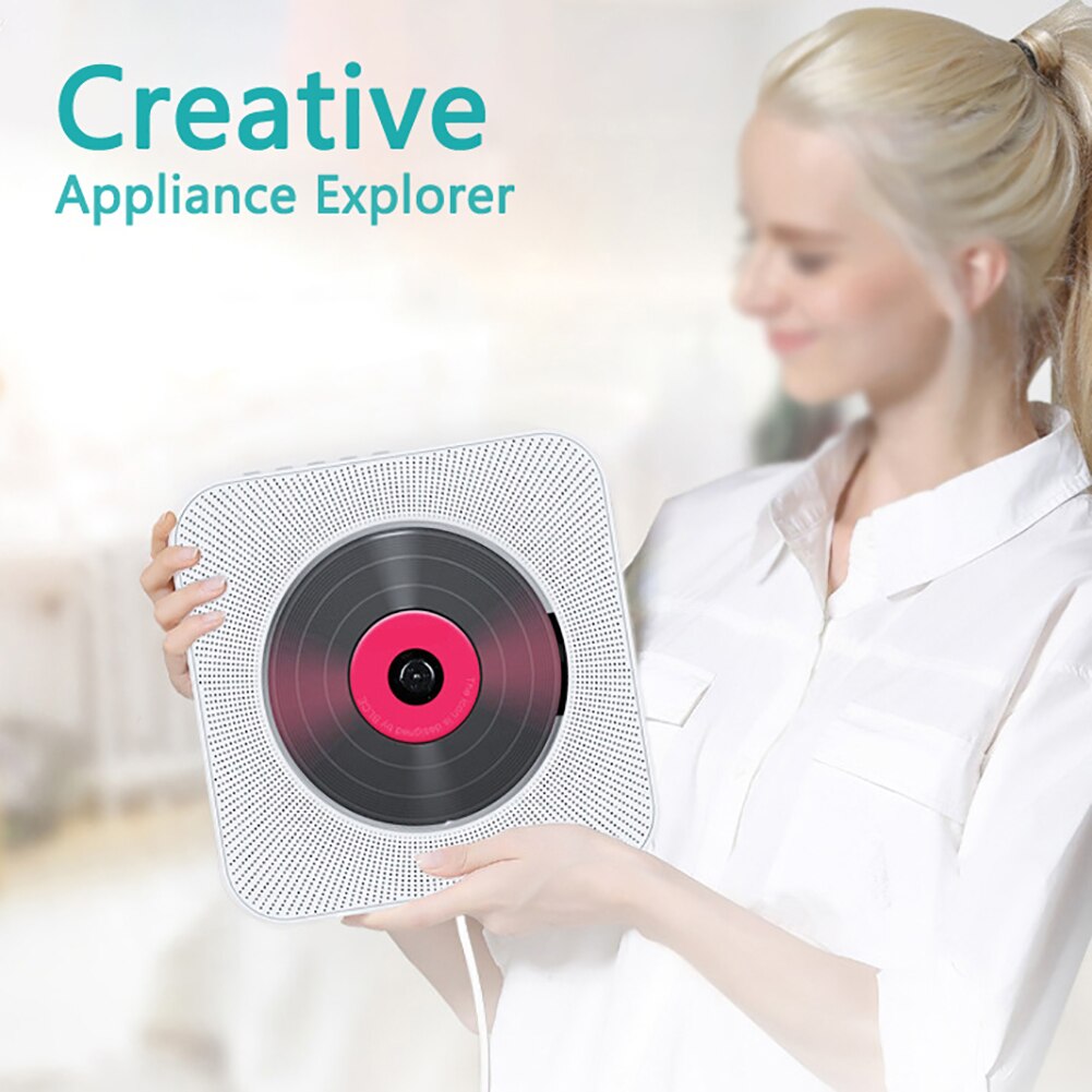 Portable CD Player Music Player Stereo Speaker Wall-mounted Home Bluetooth Audio Boombox FM Radio USB MP3 AUX Input Output
