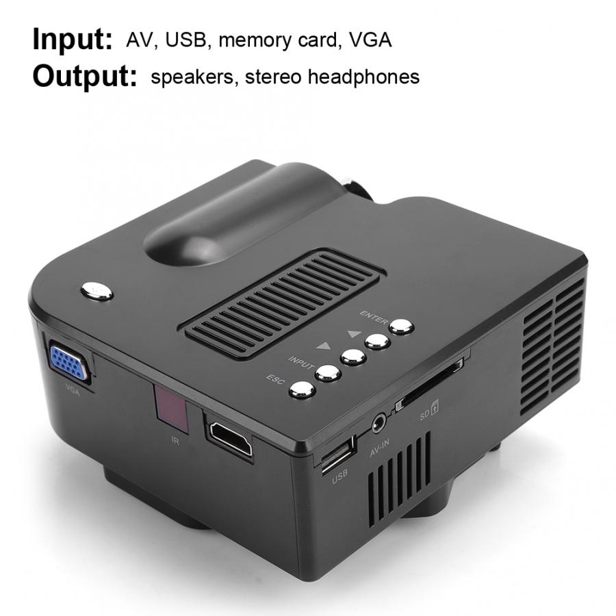 LED Mini Portable 1080P HD Projector for Conference Home Cinema Theater Media Player US Plug 110-240V