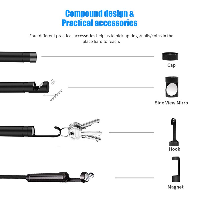 5.5Mm Industriële Endoscoop Inspectie Camera 2.4Inch Ips Hd Scherm IP67Handheld Inspectie Endoscoop Camera Met 6 Led Borescope