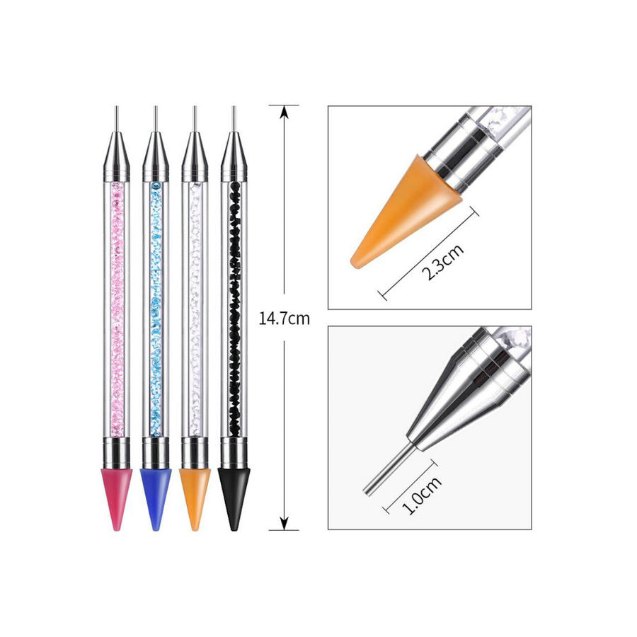 Diy sieraden knutselen strass steentjes edelstenen plukgereedschap nagelkunst stippelpennen harsbedels kristal stippelpen