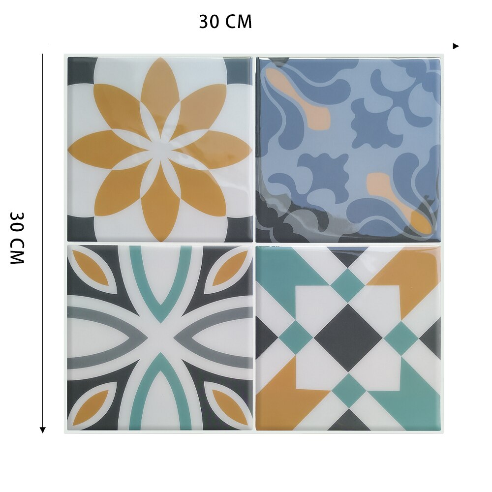 Self Adhesive Wallpaper Peel And Stick Backsplash Heatproof Mosaic Vinyl Stickers Tiles for Kitchen - 1 Sheet: MSSB-719