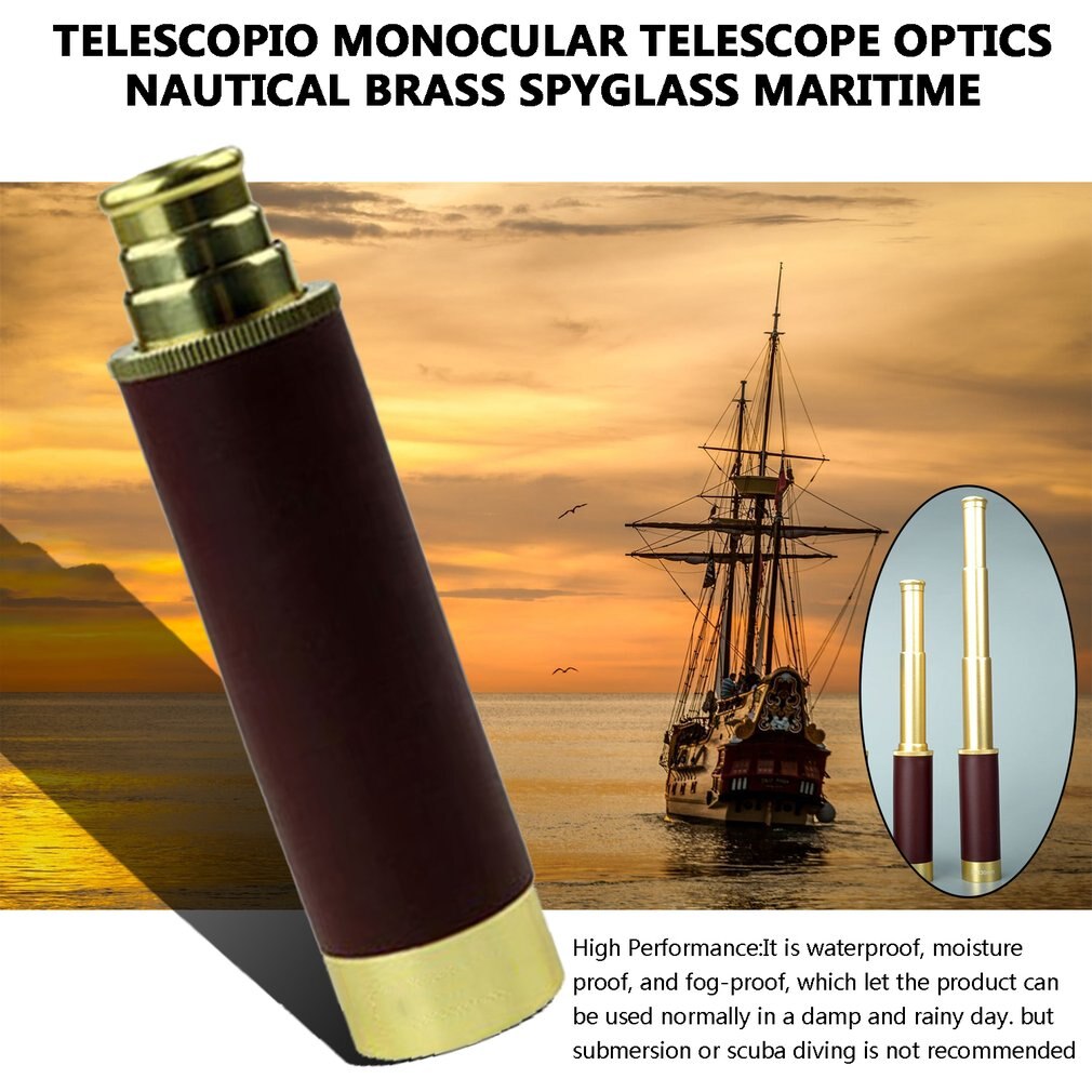Pirates of the Caribbean 25x30 Telescope Monocular Telescope Optics Nautical Brass Spyglass Maritime Outdoor Camping