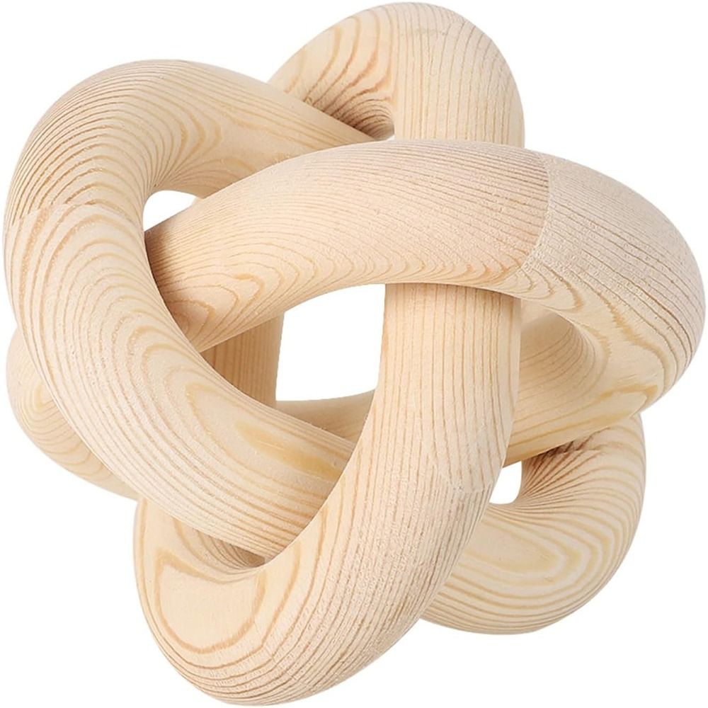 Nudo de madera de pino de 3 eslabones, cadena de madera, estante de decoración, mesa de centro tallada a mano, granja moderna, decoración rústica Bohemia Simple: Gris claro