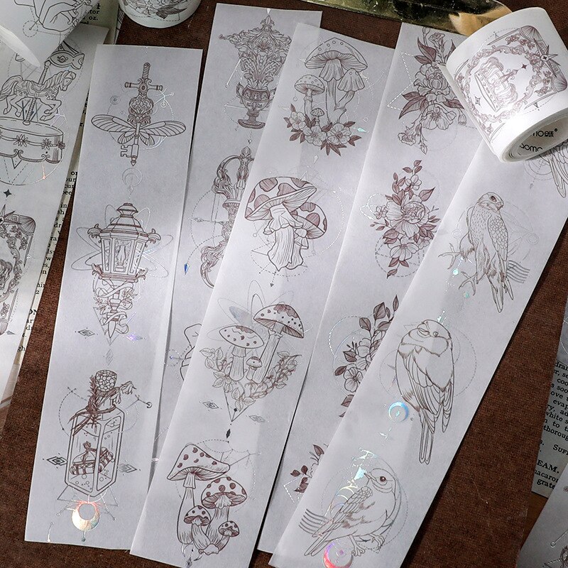 Cinta decorativa Vintage Washi Tape para decoración de fiestas, papel de aluminio Retro para manualidades Diy, álbum de recortes, envoltura de , planificador