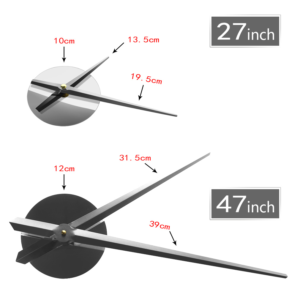 Reloj de pared gigante sin marco 3D, reloj de pared con marco y efecto espejo, para decoración de habitación y pared